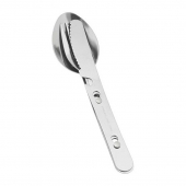 Туристически прибори от неръждаема стомана Easy Camp Travel Cutlery включващи вилица, лъжица и нож с отварачка