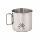 Туристическо канче от неръждаема стомана със сгъваема дръжка Robens Pike Steel Mug с вместимост 450 ml