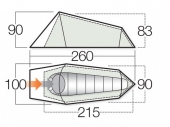 Едноместна туристическа палатка Vango Helix 100 с 5000 мм воден стълб и тегло 1.63 кг